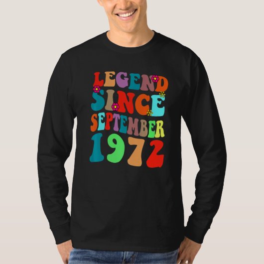 Legende sinds september 1972  vogelretro t-shirt (Voorkant)
