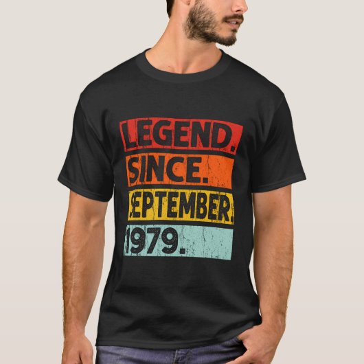 Legende sinds september 1979 Verjaardag 1979 Manne T-shirt (Voorkant)