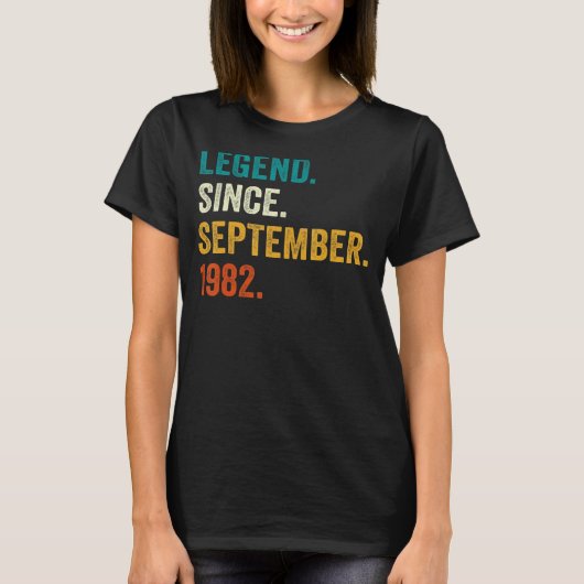 Legende sinds september 1982 40e verjaardag 40 jaa t-shirt (Voorkant)
