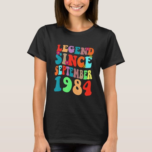 Legende sinds september 1984 vogelretro t-shirt (Voorkant)