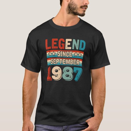 Legende sinds september 1987 Retro 35 jaar oud 35e T-shirt (Voorkant)