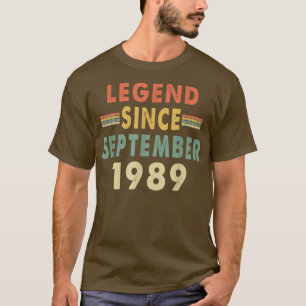 Legende sinds september 1989 33ste verjaardag t-shirt