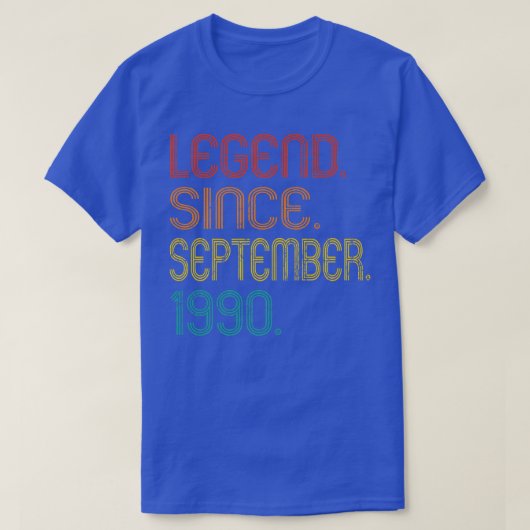 Legende sinds september 1990 32 jaar oude geschenk t-shirt (Design voorkant)