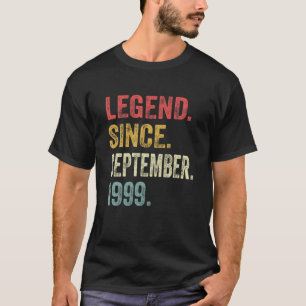 Legende sinds september 1999 22e dag cadeau 22 jaa t-shirt
