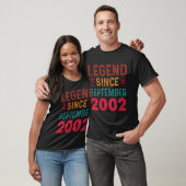 Legende sinds september 2002  verjaardag t-shirt (Unisex)