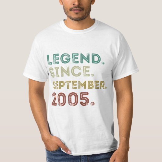 LEGENDE SINDS SEPTEMBER 2005-16e Verjaardag 16 jaa T-shirt (Voorkant)