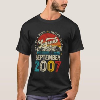 Legende sinds september 2007 Vintage Retro 18e Geb T-shirt
