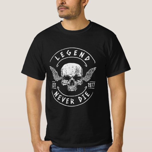 Legende Sterft Nooit 1977 T-shirt (Voorkant)
