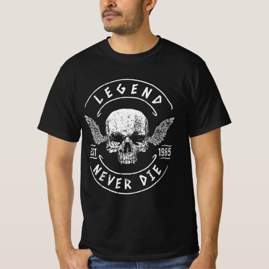 Legende Sterft Nooit 1985 T-shirt (Voorkant)