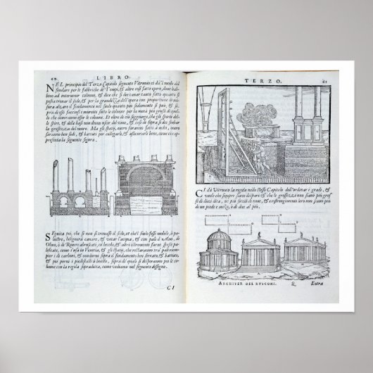 Legende stichtingen, van "Della Architettura", pub Poster (Voorkant)