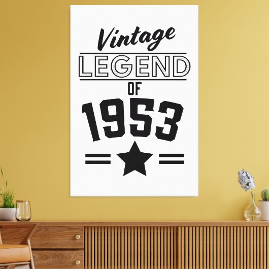 Legende uit 1953 canvas afdruk (Insitu (Woonkamer))