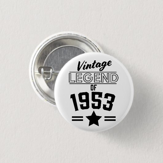 Legende uit 1953 ronde button 3,2 cm (Voorkant /achterkant)