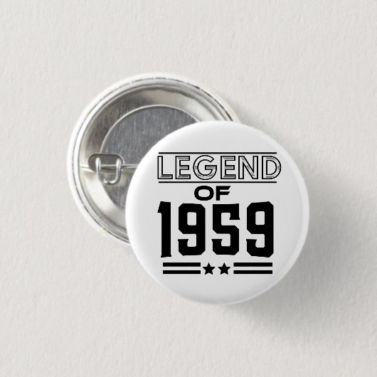 legende uit 1959 ronde button 3,2 cm (Voorkant /achterkant)