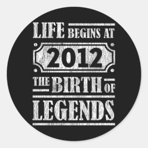 Legende uit 2012 Verjaardagscadeau uit het jaar va Ronde Sticker