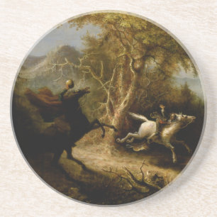 Legende van de Koploze Ruiter Halloween Geest Zandsteen Onderzetter