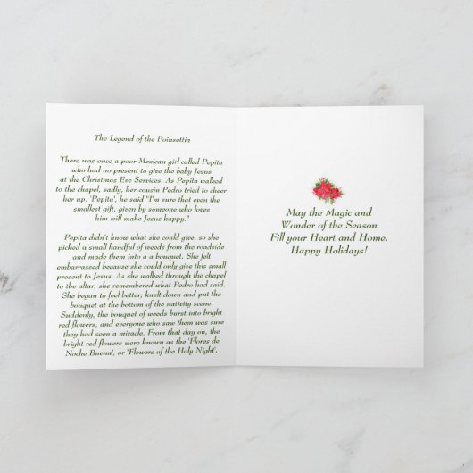  legende van de Poinsettia kerst Kaart (Binnen)