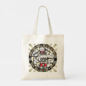 Legende van de Sock Monkey Domino Tote Bag (Achterkant)