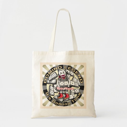 Legende van de Sock Monkey Domino Tote Bag (Voorkant)