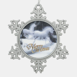 Legende van de Unicorns Tin Sneeuwvlok Ornament