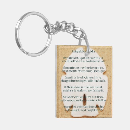 Legende van de zanddollar sleutelhanger (Voorkant Links)