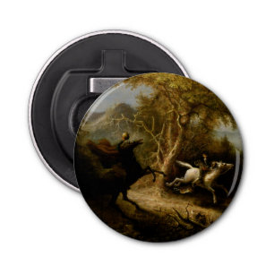 Legende van Headless Horseman Halloween Ghost Button Flesopener