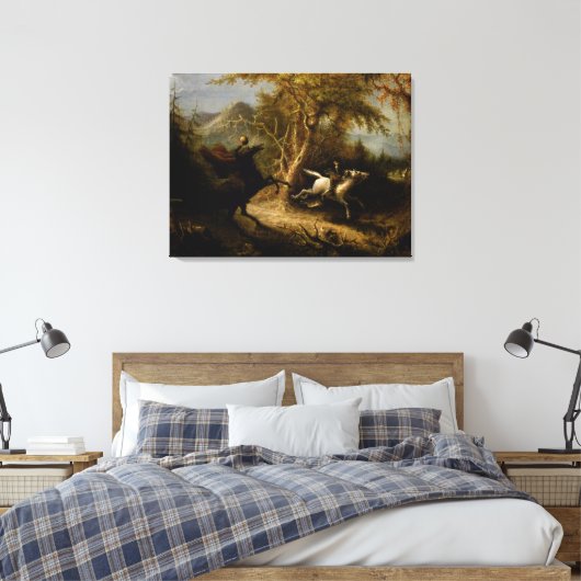 Legende van Headless Horseman Halloween Ghost Canvas Afdruk (Insitu (Slaapkamer))