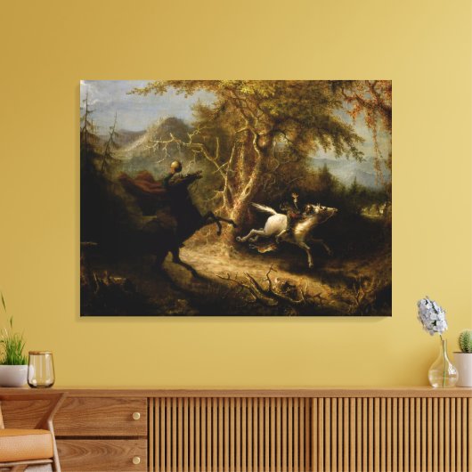 Legende van Headless Horseman Halloween Ghost Canvas Afdruk (Insitu (Woonkamer))