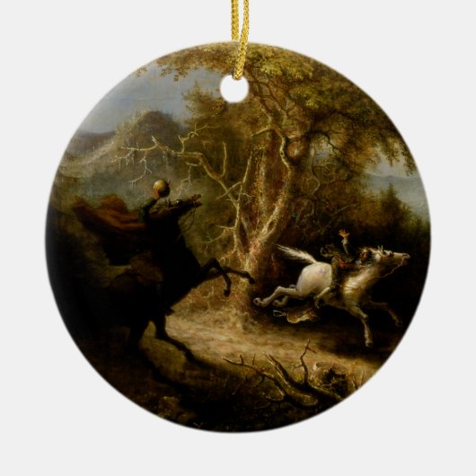 Legende van Headless Horseman Halloween Ghost Keramisch Ornament (Voorkant)