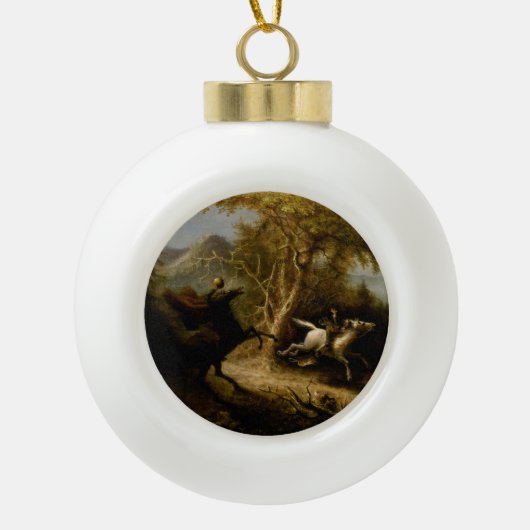 Legende van Headless Horseman Halloween Ghost Keramische Bal Ornament (Voorkant)