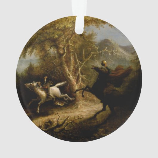 Legende van Headless Horseman Halloween Ghost Ornament (achterkant)