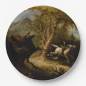 Legende van Headless Horseman Halloween Ghost Papieren Bordje (Voorkant)
