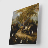 Legende van Headless Horseman Halloween Ghost Vierkante Klok (Hoek)