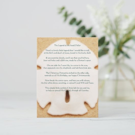 Legende van het Briefkaart van de zand-dollar (Staand voorkant)