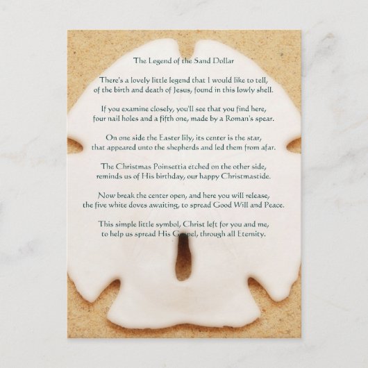 Legende van het Briefkaart van de zand-dollar (Voorkant)