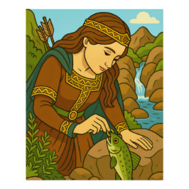 Legende van Mathilde en de forel van Orval, België Foto Afdruk