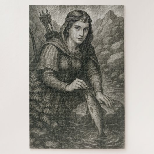 Legende van Mathilde en de Forel van Orval, België Legpuzzel (Verticaal)