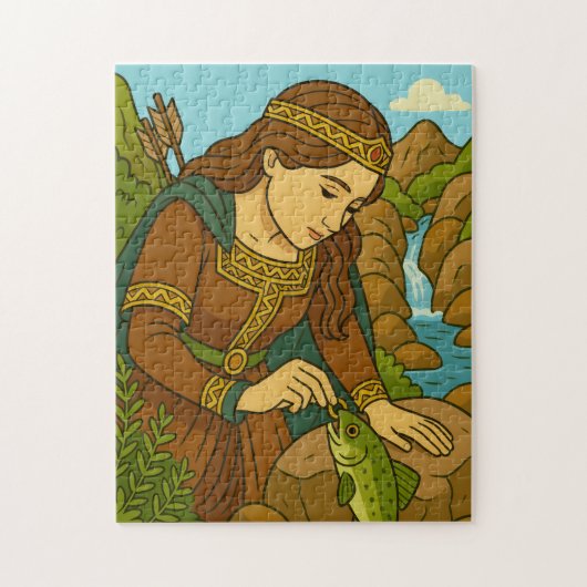 Legende van Mathilde en de Forel van Orval, België Legpuzzel (Verticaal)