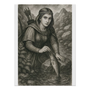 Legende van Mathilde en de Forel van Orval, België Perfect Poster