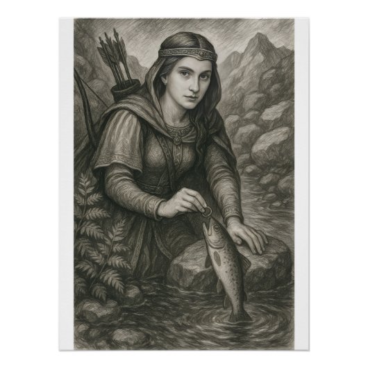 Legende van Mathilde en de forel van Orval, België Perfect Poster (Voorkant)