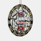 Legende van Sock Monkey Domino Keramisch Ornament (Rechts)