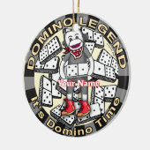 Legende van Sock Monkey Domino Keramisch Ornament (Links)
