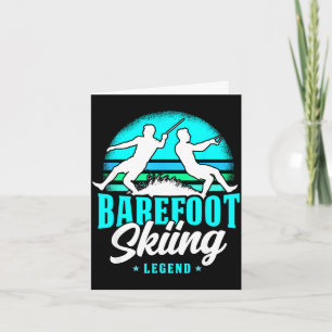 Legende watersport op blote voeten retro stijl kaart