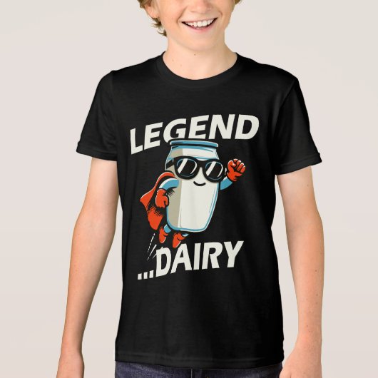 Legende Zuivel Funny Milk Pun Superhero Tri-Blend Shirt (Voorkant)