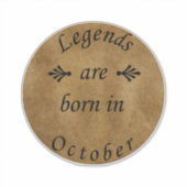 Legenden worden geboren in oktober verjaardag sticker (Voorkant)