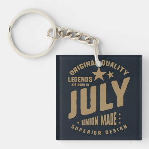 Legenden worden in juli geboren Originele Kwalitei Sleutelhanger
