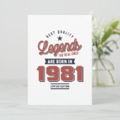 Legendes De Ware Zijn Geboren In 1981 Kaart (Staand voorkant)