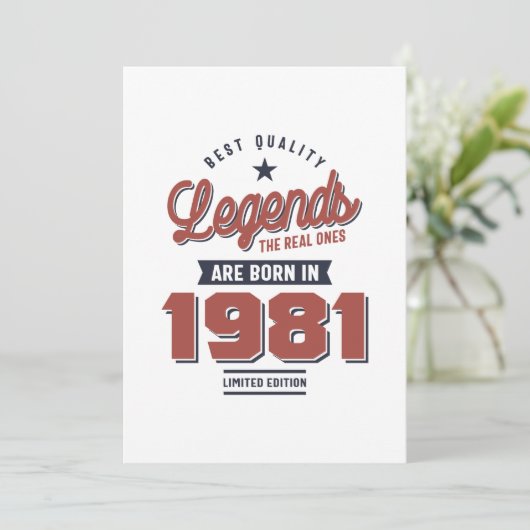 Legendes De Ware Zijn Geboren in 1981 Kaart (Staand voorkant)