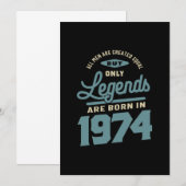 Legendes sinds 1974 verjaardagscadeau kaart (Voorkant / Achterkant)