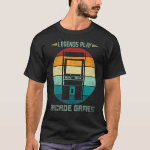 Legendes spelen arcadespellen retro kleuren hobby t-shirt