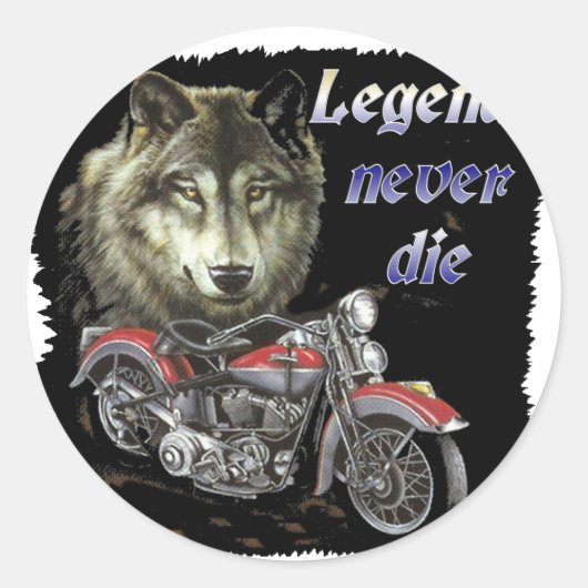legendes sterven nooit ronde sticker (Voorkant)